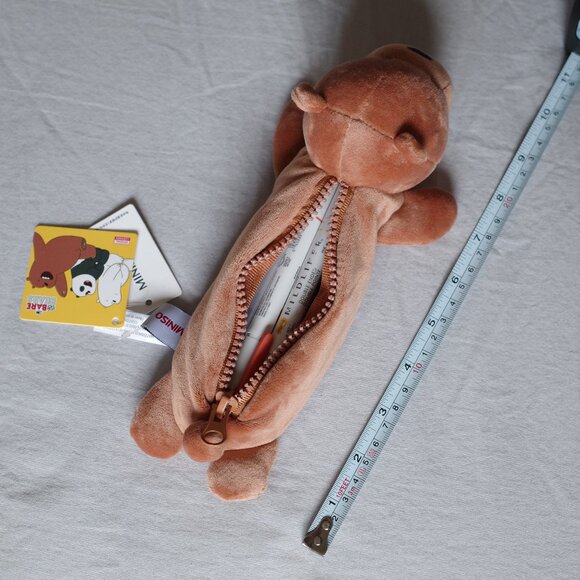 Miniso x We Bare Bears Grizz Plush Pencil Case - Picture 4 of 5